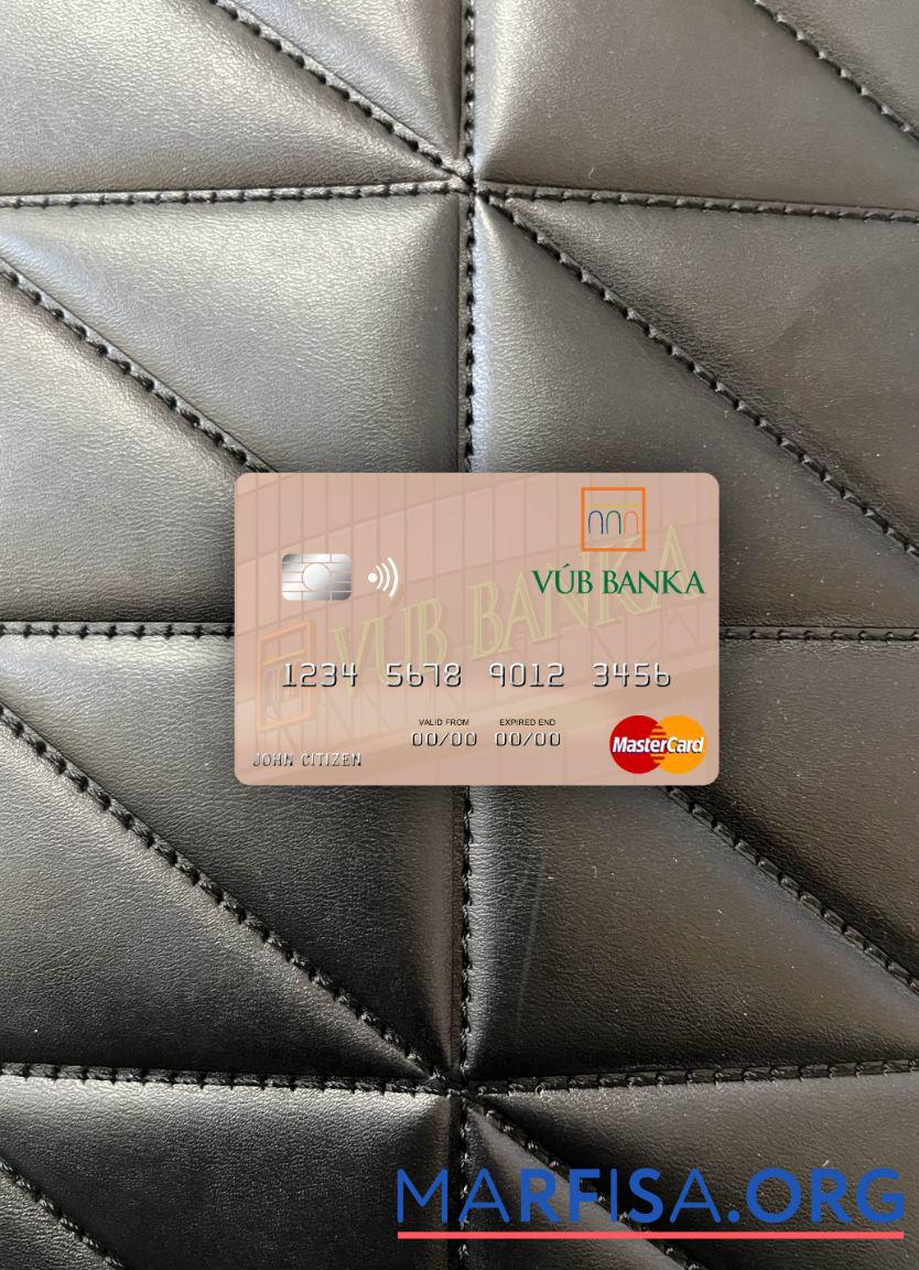 Printable Slovakia VÚB Banka mastercard photolook front download for verification